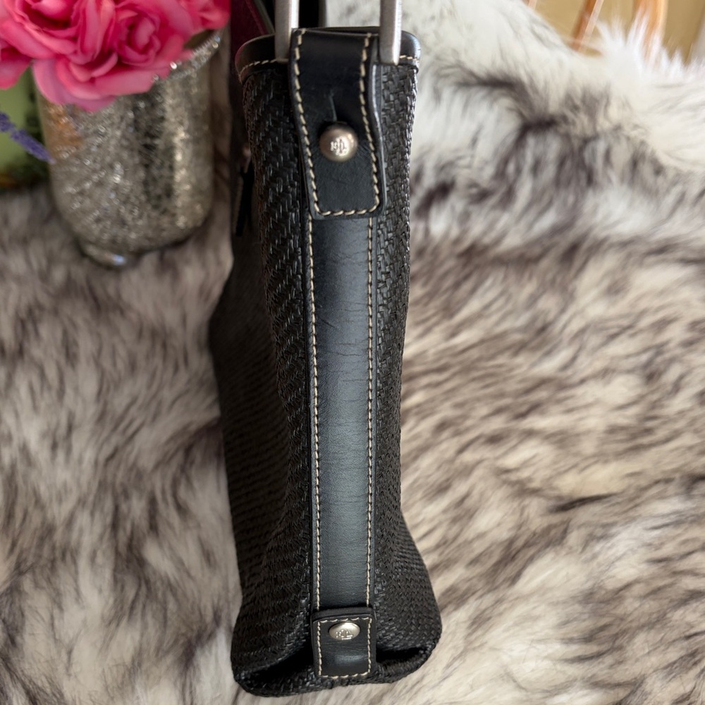 Lauren Ralph Lauren Black woven Shoulder Hobo Bag - Picture 11 of 15